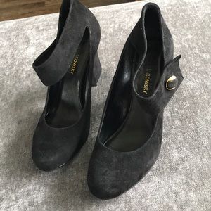 Black Suede B Makowsky High Heel
